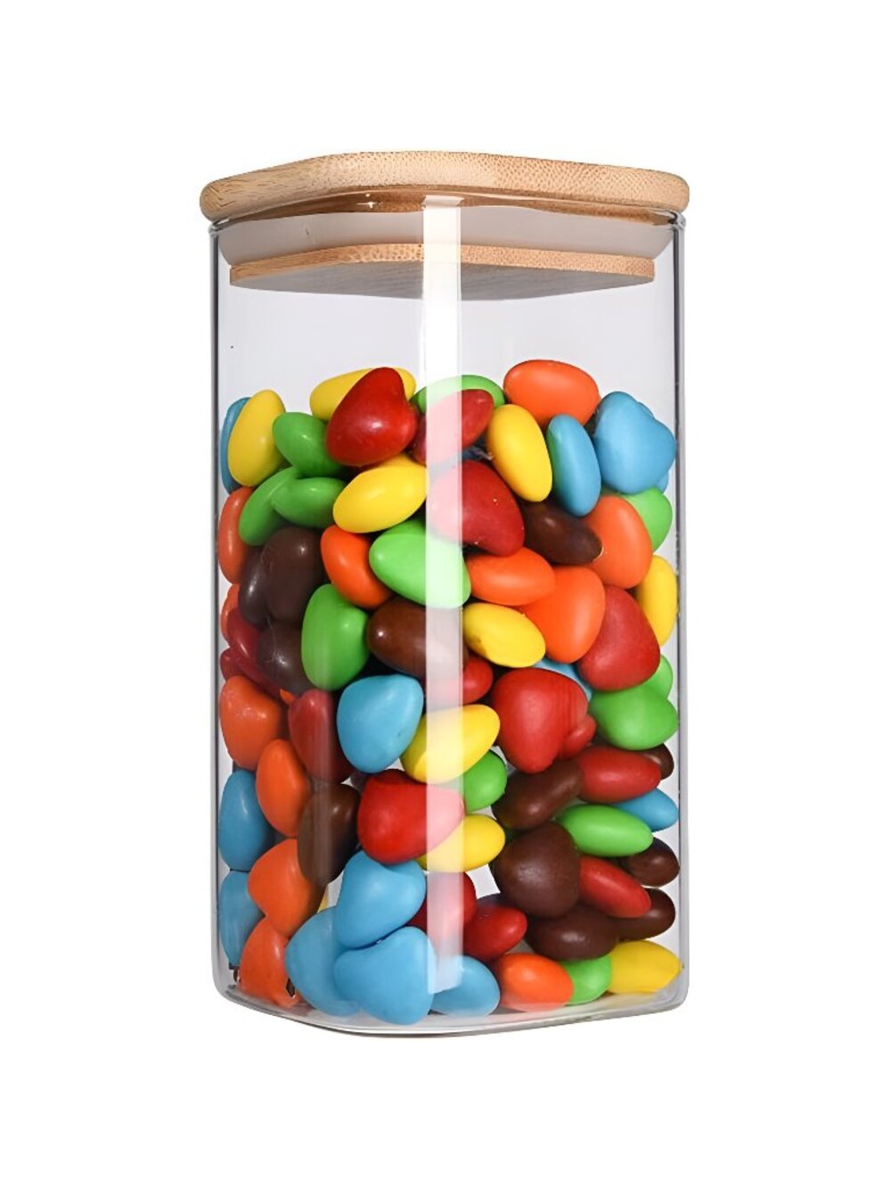 Glass Jar with Lid(27OZ),Clear Glass Food Storage Jar with Airtight Bamboo Lid